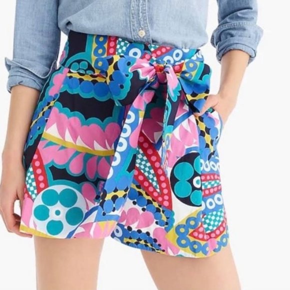 J. Crew Pants - NWT J. Crew Tie Waist Ratti Kaleidoscope Shorts 6
